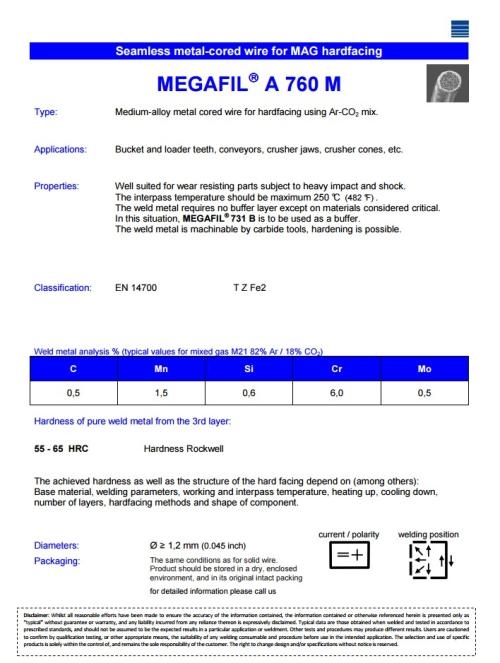 MEGAFIL02 A 13-4 M metal cored TZ Fe 7 ĥ˿